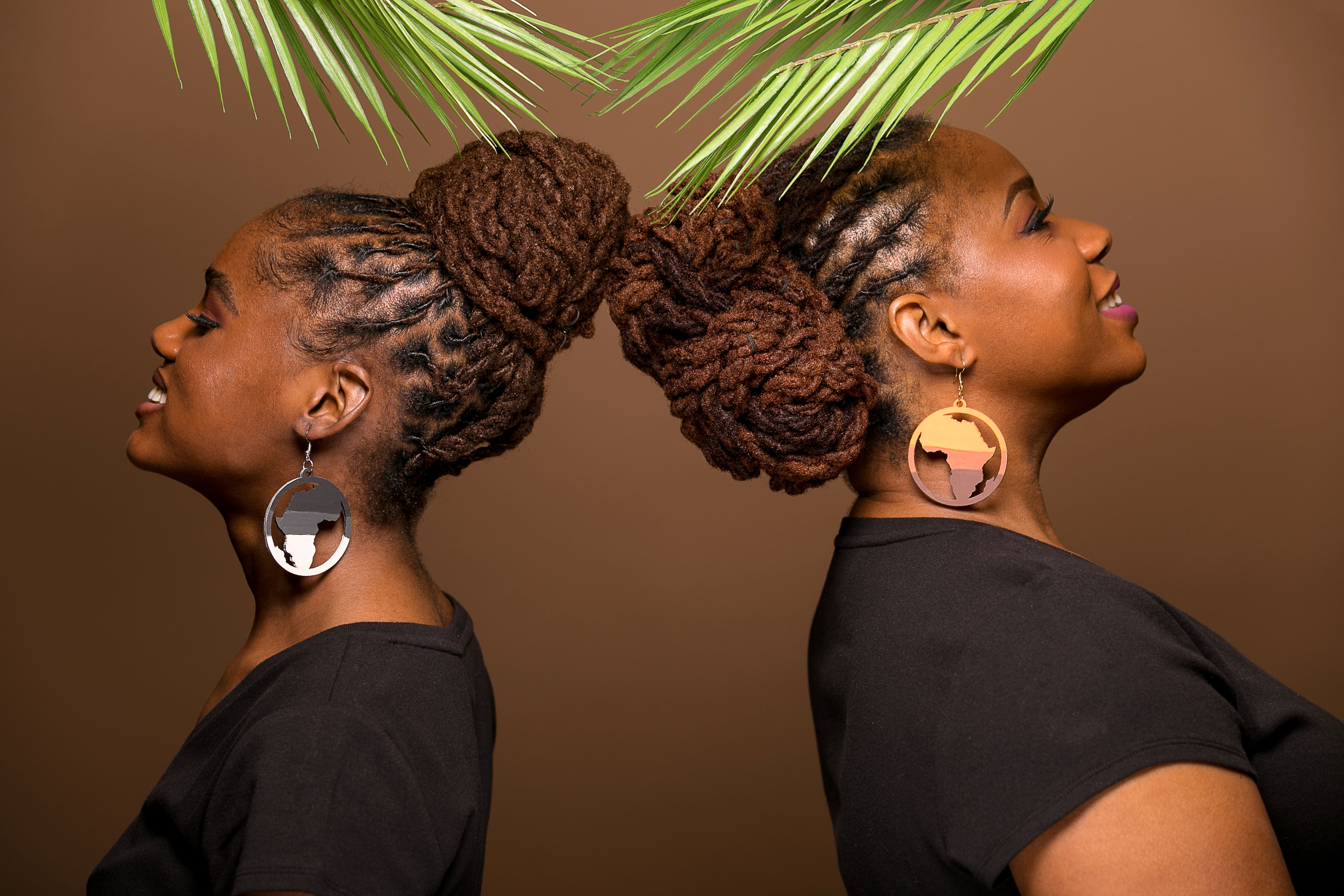 Model wearing earrings