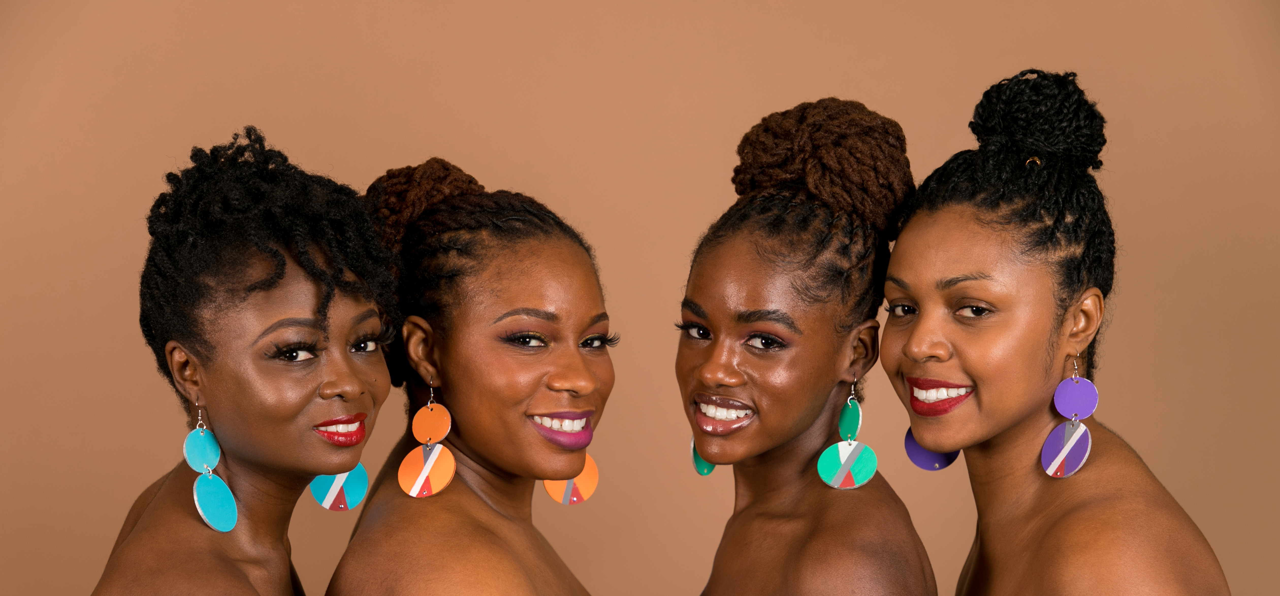 Model wearing earrings